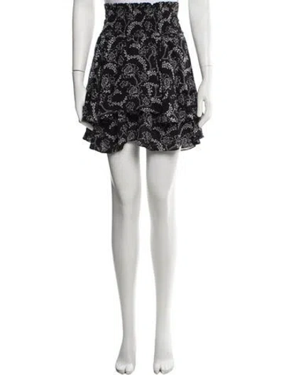 Pre-owned A.l.c Floral Print Mini Skirt In Black
