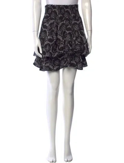 Pre-owned A.l.c Floral Print Mini Skirt W/ Tags In Black