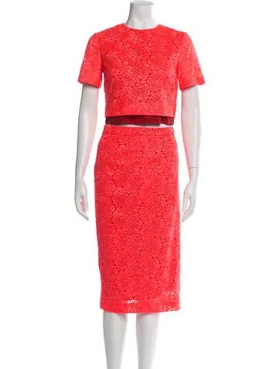 Pre-owned A.l.c Floral Print Skirt Set In Pink