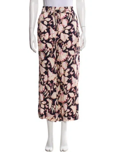 Pre-owned A.l.c Floral Print Wide Leg Pants In Blue
