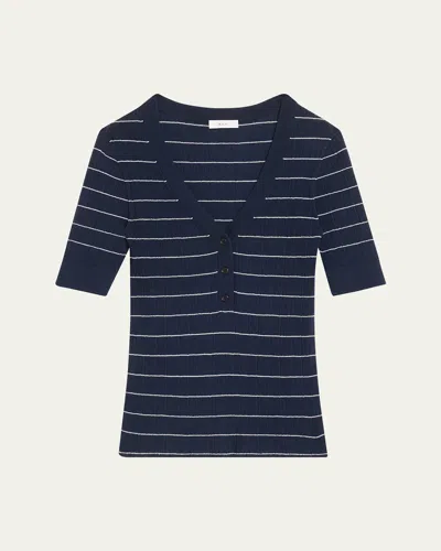 A.l.c Francis Stripe Top In Navy Bright White