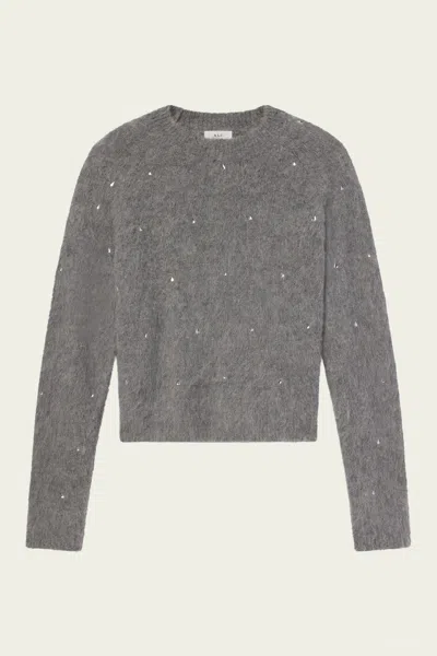 A.l.c Frankie Wool Cashmere Embellished Sweater In Heather Grey In Gray