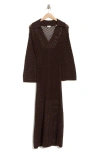 A.l.c Freya Long Sleeve Open Stitch Dress In Darkest Plum