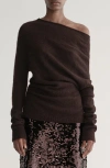 A.l.c . Freya One-shoulder Alpaca-blend Sweater In Brown