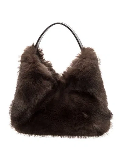 Pre-owned A.l.c Fur Evening Bag W/ Tags In Brown