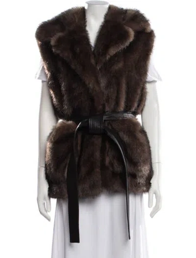 Pre-owned A.l.c Fur Jacket In Brown