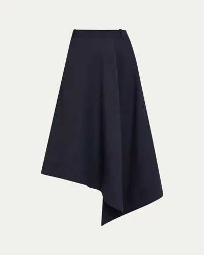 A.l.c Gael Asymmetric Midi Skirt In Blue