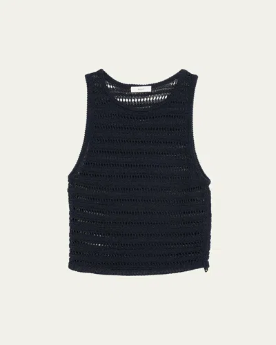 A.l.c Gale Open Knit Sleeveless Crop Top In Blue