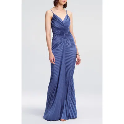 A.l.c . Genevieve Pleated Gown In Ash Blue