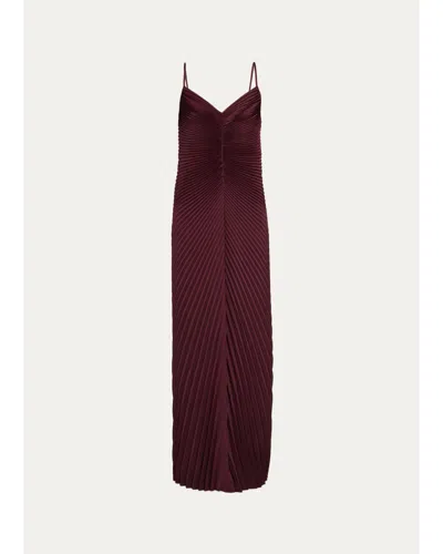 A.l.c Genevieve Pleated Gown In Burgundy