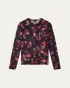 A.l.c Georgia Abstract-print Silk Top In Navy Multi