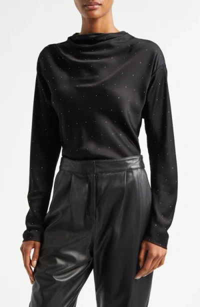 A.l.c . Georgia Embellished Satin Top In Black