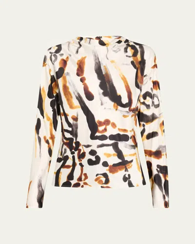 A.l.c Georgia Printed Long-sleeve Top In Multi