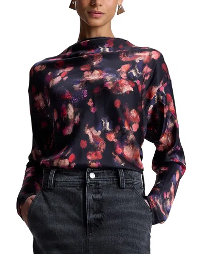 A.l.c Georgia Abstract-print Silk Top In Navy Multi