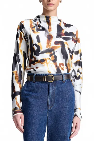 A.l.c Georgia Top In Black Camel In Multi