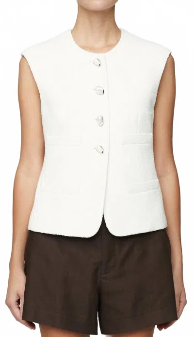 A.l.c Georgie Button-down Vest In Pearl In White