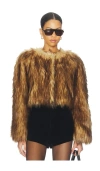 A.l.c A. L.c. Solange Faux Fur Cropped Coat In Brown