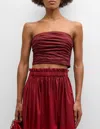 A.l.c Gisele Gathered Tube Top In Syrah