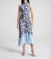 A.l.c Grace Printed Midi Skirt In Navy/light Blue