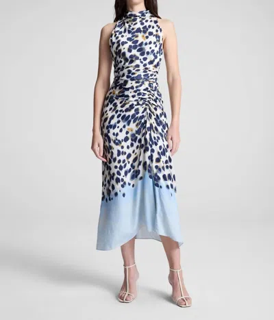 A.l.c Grace Printed Midi Skirt In Navy/light Blue