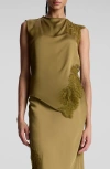 A.l.c Gracie Asymmetrical Lace Top In Pyrite