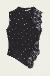 A.l.c Gracie Polka Dot Crepe And Lace Top In Black Cream In Multi