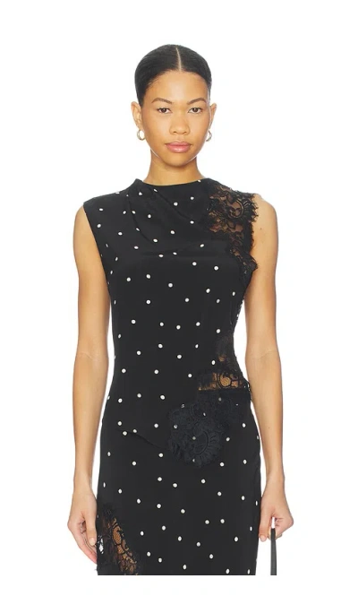 A.l.c Gracie Polka-dot Crepe And Lace Blouse In Black