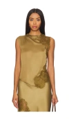 A.l.c Gracie Asymmetrical Lace Top In Pyrite