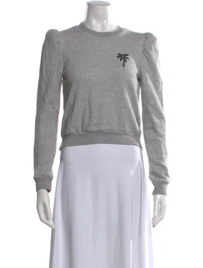 Pre-owned A.l.c Graphic Print Crew Neck Sweater In Gray