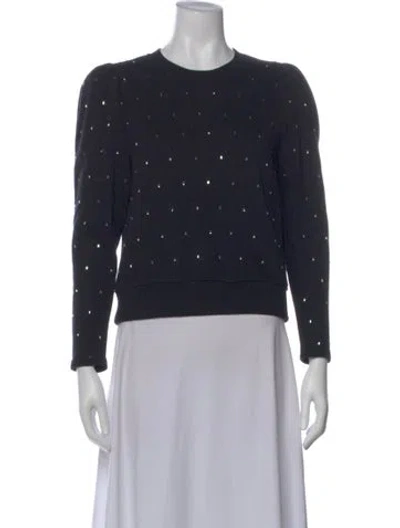 Pre-owned A.l.c Graphic Print Crew Neck Top In Black