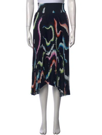 Pre-owned A.l.c Graphic Print Midi Length Skirt In Black/blue/pink