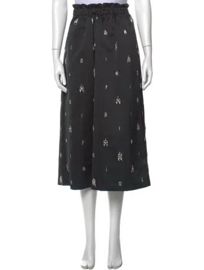 Pre-owned A.l.c Graphic Print Midi Length Skirt W/ Tags In Black