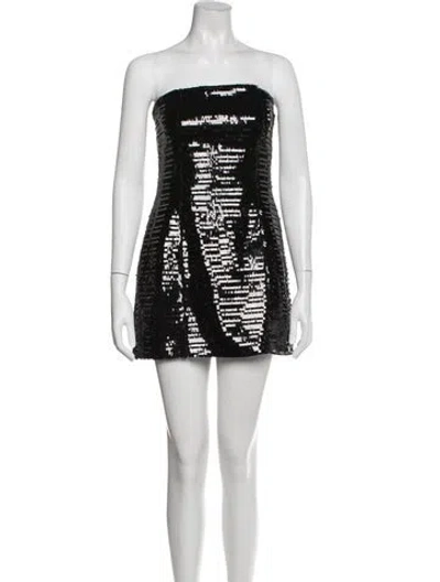 Pre-owned A.l.c Graphic Print Mini Dress In Black