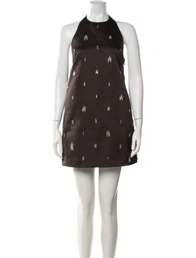 Pre-owned A.l.c Graphic Print Mini Dress In Brown