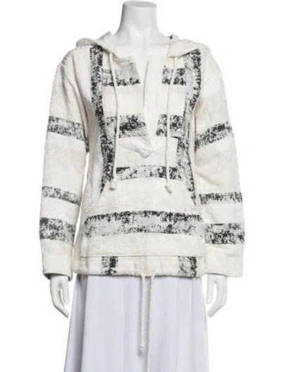 Pre-owned A.l.c Graphic Print V-neck Sweater In White