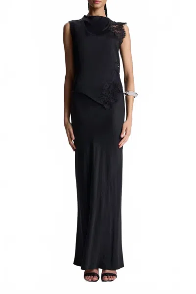 A.l.c Greta Satin Maxi Skirt In Black
