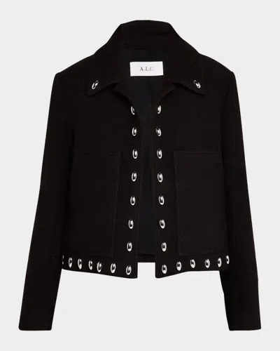 A.l.c Grey Studded Jacket In Ganache