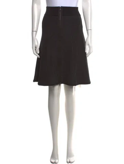 Pre-owned A.l.c Grosgrain Trim Midi Length Skirt In Black/metallic