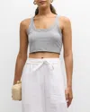 A.L.C HALSEY CROPPED SCOOP-NECK TANK TOP