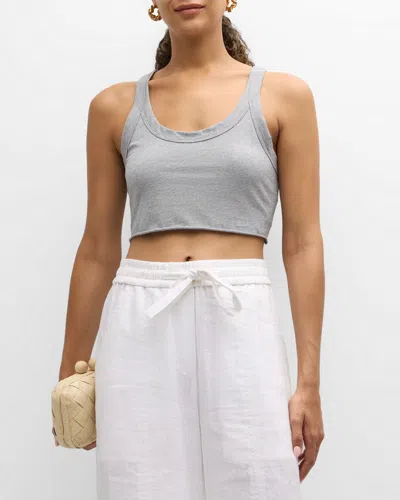 A.l.c Halsey Cropped Scoop-neck Tank Top In Grey Melan