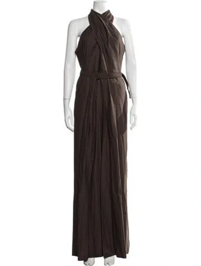 Pre-owned A.l.c Halterneck Jumpsuit W/ Tags In Brown