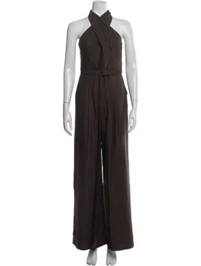 Pre-owned A.l.c Halterneck Jumpsuit W/ Tags In Brown