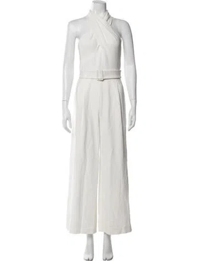 Pre-owned A.l.c Halterneck Jumpsuit In White