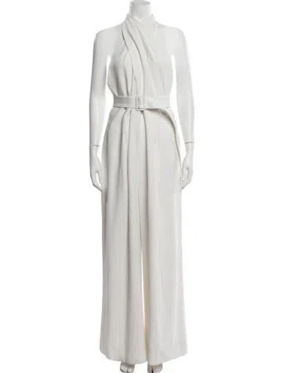 Pre-owned A.l.c Halterneck Jumpsuit In White