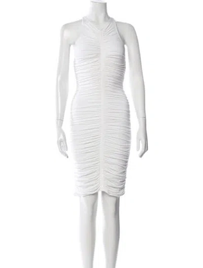 Pre-owned A.l.c Halterneck Knee-length Dress In White