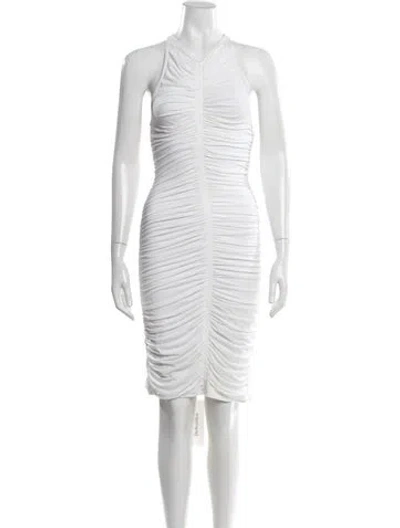 Pre-owned A.l.c Halterneck Knee-length Dress In White