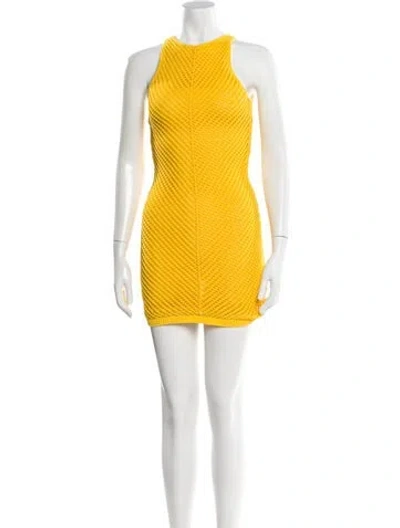 Pre-owned A.l.c Halterneck Knee-length Dress In Yellow