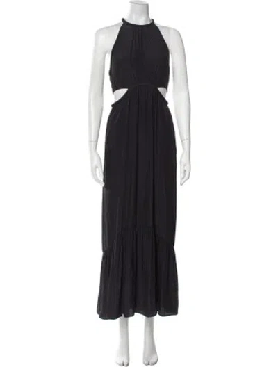 Pre-owned A.l.c Halterneck Long Dress In Black