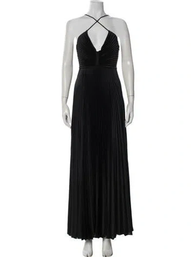 Pre-owned A.l.c Halterneck Long Dress In Black