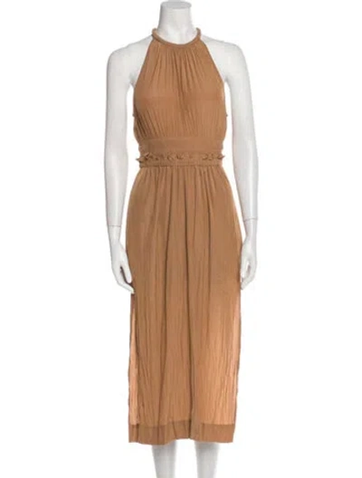 Pre-owned A.l.c Halterneck Long Dress In Brown